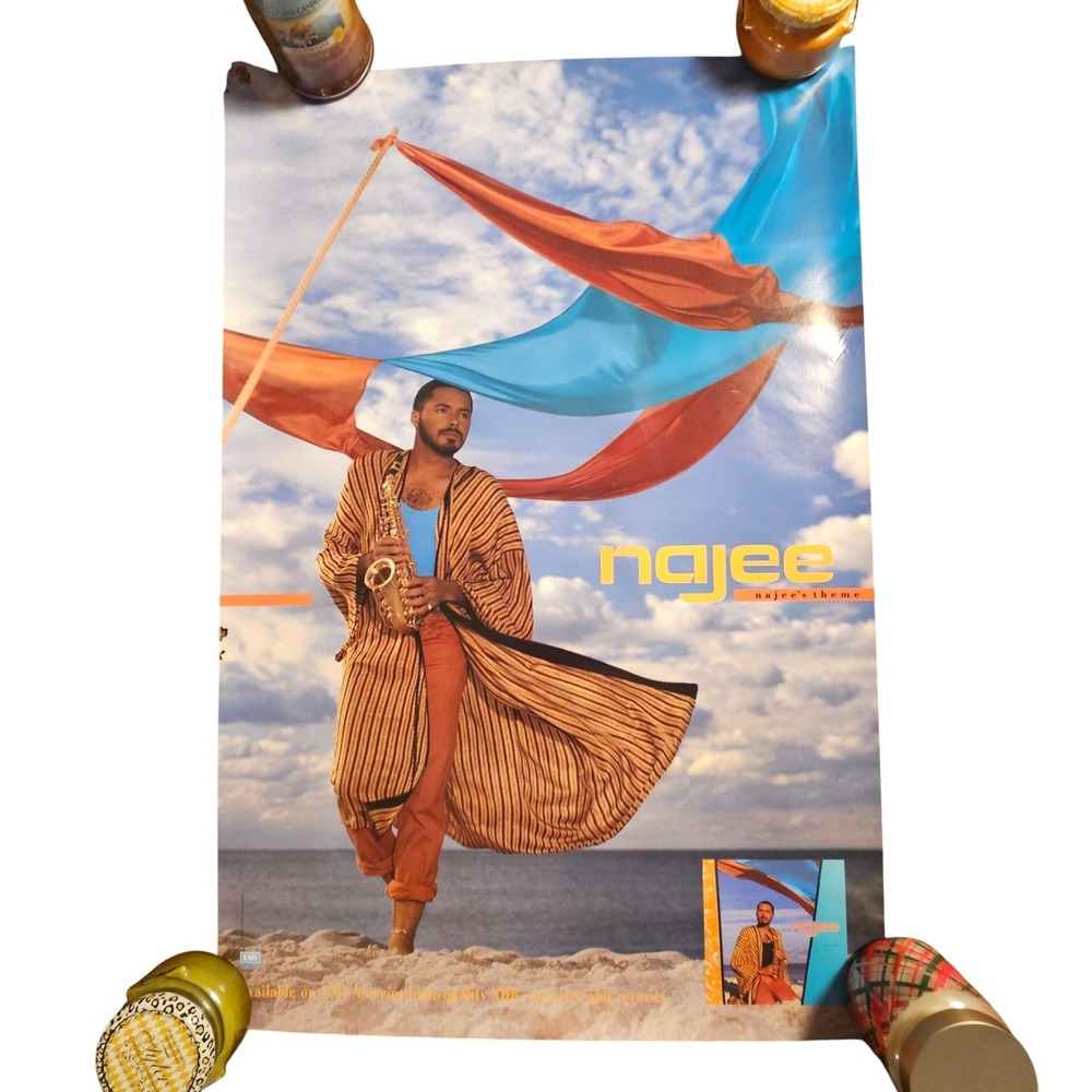 Najee‎ Najee's Theme Vintage 1986 Promo Album Poster 24x36 EMI America Jazz Soul